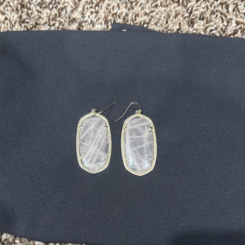 Kendra Scott Gold and White Earrings